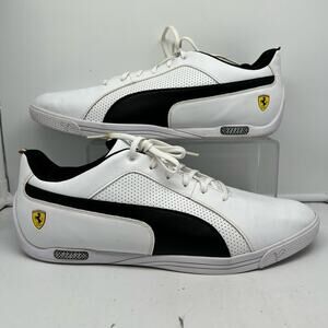 Puma Shoes Mens 14 Scuderia Ferrari Drift Driving Sneaker 306226 White